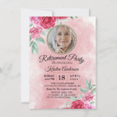 Invitation Rosy Blush belle retraite Parti (Devant)