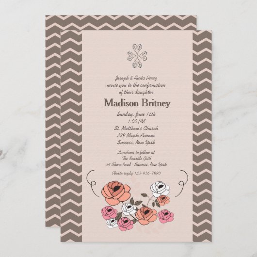 Invitation Rosy Bunch (Devant / Derrière)