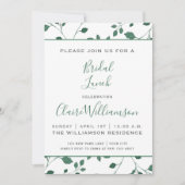 Invitation Rotation d'aquarelle verte rustique | Déjeuner nup (Devant)
