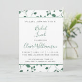 Invitation Rotation d'aquarelle verte rustique | Déjeuner nup (Debout devant)
