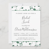 Invitation Rotation d'aquarelle verte rustique | Déjeuner nup (Devant)