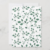 Invitation Rotation d'aquarelle verte rustique | Déjeuner nup (Dos)