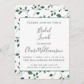 Invitation Rotation d'aquarelle verte rustique | Déjeuner nup (Devant / Derrière)