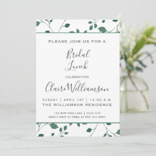 Invitation Rotation d'aquarelle verte rustique Déjeuner nup