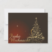 Invitation Rotes Weihnachtsmotiv mit goldenem Weihnachtsbaum (Devant)