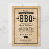 Invitation Rôti de porc rustique barbecue fête d'anniversaire (Devant)