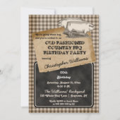 Invitation Rôti de porc rustique Jardin barbecue fête d'anniv (Devant)