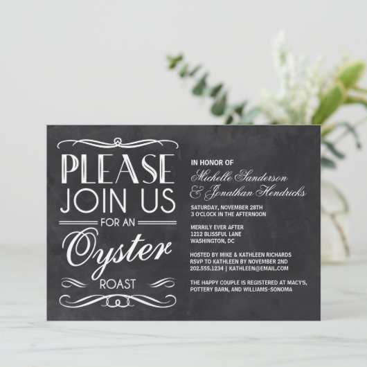 Invitation Rôti d'huître Vintage (Debout devant)