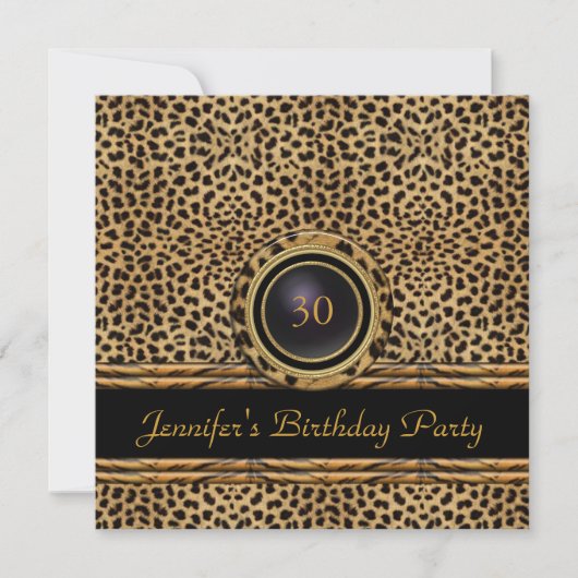 Invitation Rotin Léopard Doré 30e Anniversaire (Devant)