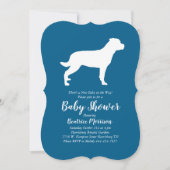 Invitation Rottweiler Chien Baby shower Bleu Garçon Rottie (Devant)