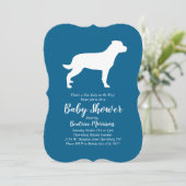 Invitation Rottweiler Chien Baby shower Bleu Garçon Rottie (Debout devant)