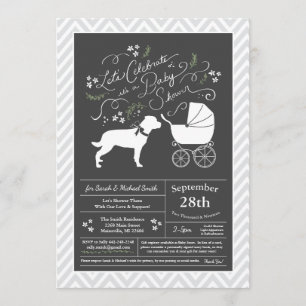 Invitation Rottweiler Chien Baby shower Genre Neutre Rotation