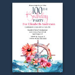 Invitation Roue à voile florale Nautique 100e anniversaire<br><div class="desc">Floral Voile Roue Nautique 100e Anniversaire Invitation Pour Femmes. Il Est Facile De Changer L'Exemple De Texte En Vous Propre En Cliquant Sur Personnaliser. Cliquez Sur Personnaliser/Modifier Avec L'Outil De Création Pour Modifier Le Type De Police, La Couleur De Police, La Taille De Police, Ou Pour Ajouter/Supprimer/Modifier Le Texte Ou...</div>