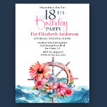 Invitation Roue à voile florale Nautique 18e anniversaire<br><div class="desc">Floral Voile Roue Nautique 18ème Anniversaire Invitation Pour Femmes. Il Est Facile De Changer L'Exemple De Texte En Vous Propre En Cliquant Sur Personnaliser. Cliquez Sur Personnaliser/Modifier Avec L'Outil De Création Pour Modifier Le Type De Police, La Couleur De Police, La Taille De Police, Ou Pour Ajouter/Supprimer/Modifier Le Texte Ou...</div>