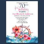 Invitation Roue à voile florale Nautique 70e anniversaire<br><div class="desc">Floral Voile Roue Nautique 70e Anniversaire Invitation Pour Femmes. Il Est Facile De Changer L'Exemple De Texte En Vous Propre En Cliquant Sur Personnaliser. Cliquez Sur Personnaliser/Modifier Avec L'Outil De Création Pour Modifier Le Type De Police, La Couleur De Police, La Taille De Police, Ou Pour Ajouter/Supprimer/Modifier Le Texte Ou...</div>