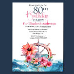 Invitation Roue à voile florale Nautique 80e anniversaire<br><div class="desc">Floral Voile Roue Nautique 80e Anniversaire Invitation Pour Femmes. Il Est Facile De Changer L'Exemple De Texte En Vous Propre En Cliquant Sur Personnaliser. Cliquez Sur Personnaliser/Modifier Avec L'Outil De Création Pour Modifier Le Type De Police, La Couleur De Police, La Taille De Police, Ou Pour Ajouter/Supprimer/Modifier Le Texte Ou...</div>