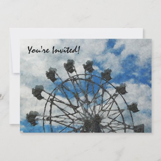 Invitation Roue de Ferris Artsy (Devant)