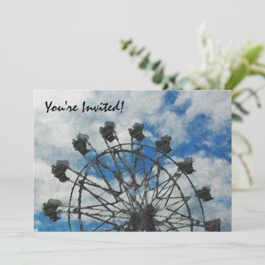 Invitation Roue de Ferris Artsy (Debout devant)