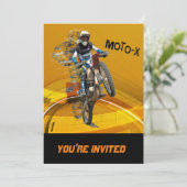 Invitation Roue de Motocross en morceaux Texte Abstrait du dé (Debout devant)