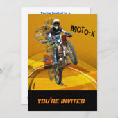 Invitation Roue de Motocross en morceaux Texte Abstrait du dé (Devant / Derrière)