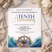 Invitation Roue de navigation de voile 10e anniversaire de ma