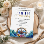Invitation Roue de navigation de voile 5e anniversaire de mar