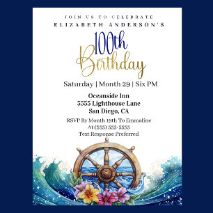 Invitation Roue de navigation maritime 100e anniversaire