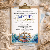 Invitation Roue de navigation pour voilier 25e anniversaire d