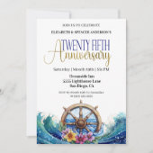 Invitation Roue de navigation pour voilier 25e anniversaire d (Devant)