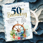 Invitation Roue nautique 50e anniversaire<br><div class="desc">Voile nautique 50e Anniversaire Invitation Pour Femmes. Il Est Facile De Changer L'Exemple De Texte En Vous Propre En Cliquant Sur Personnaliser. Cliquez Sur Personnaliser Pour Modifier Le Type De Police, La Couleur De Police, La Taille De Police Ou Pour Ajouter/Supprimer/Modifier Le Texte Ou Les Éléments De Création. Cette Invitation...</div>