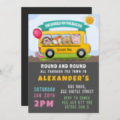 Invitation Roues à l'anniversaire du bus (Devant / Derrière)