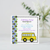 Invitation Roues d'autobus scolaires (Debout devant)