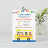 Invitation Roues sur la partie d'anniversaire de enfant (Debout devant)