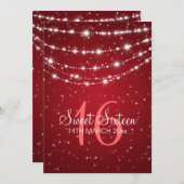 Invitation Rouge à chaînes de scintillement de partie de (Devant / Derrière)