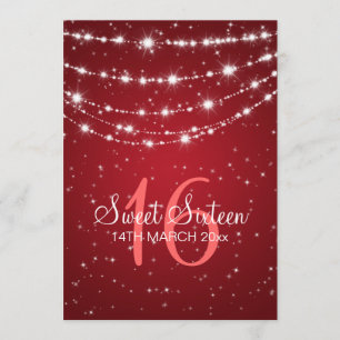 Invitation Rouge à chaînes de scintillement de partie de