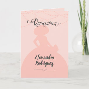 Invitation Rouge à Joues Rose Silhouette Charro Quinceanera