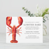 Invitation Rouge | Bake au homard Anniversaire | Bandes rouge (Debout devant)