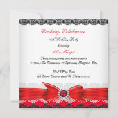 Invitation Rouge Black Pearl Diamond Dentelle Anniversaire 3 (Dos)