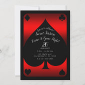 Invitation Rouge & Black Spade Glam Casino Sweet 16 Party (Dos)