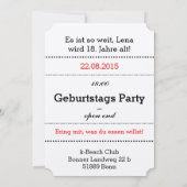 Invitation rouge blanc (Dos)