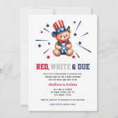 Invitation Rouge Blanc 4 juillet Baby shower garçon (Devant)