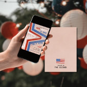 Invitation Rouge Blanc & BBQ du 4 juillet Rétro Patriotique