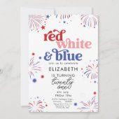 Invitation Rouge Blanc & Bleu 21e Anniversaire (Devant)