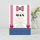 Invitation Rouge Blanc & Bleu 4 juillet Baby shower (Debout devant)