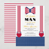 Invitation Rouge Blanc & Bleu 4 juillet Baby shower (Devant / Derrière)