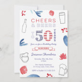 Invitation Rouge Blanc Bleu 50e anniversaire (Devant)