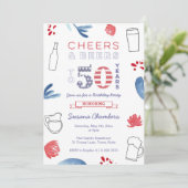 Invitation Rouge Blanc Bleu 50e anniversaire (Debout devant)