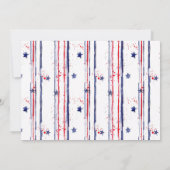 Invitation Rouge Blanc Bleu Cheval Equestre 4 juillet fête (Dos)