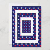 Invitation Rouge Blanc & Bleu Fête du 4 JUILLET étoiles simpl (Dos)
