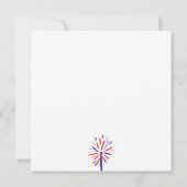 Invitation Rouge Blanc Bleu Feux 4 juillet Fête d'été (Dos)